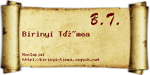 Birinyi Tímea névjegykártya