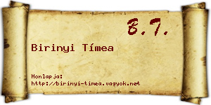 Birinyi Tímea névjegykártya